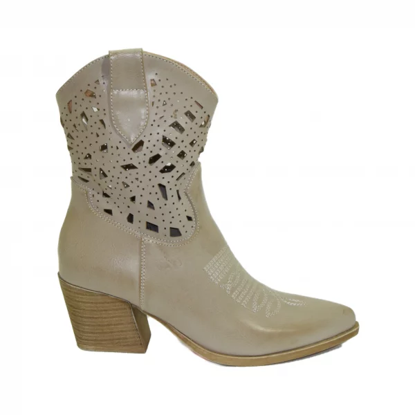 Tronchetto texano donna con ricamo