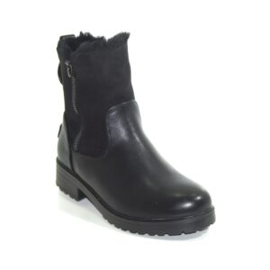 Stivaletto pelle e camoscio